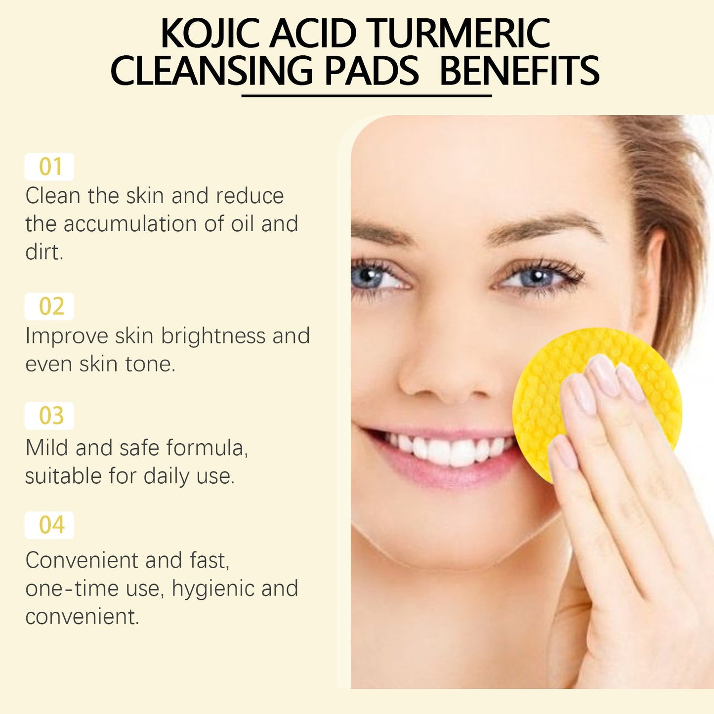 Facial Skin Pore Cleansing Turmeric Acid Pad