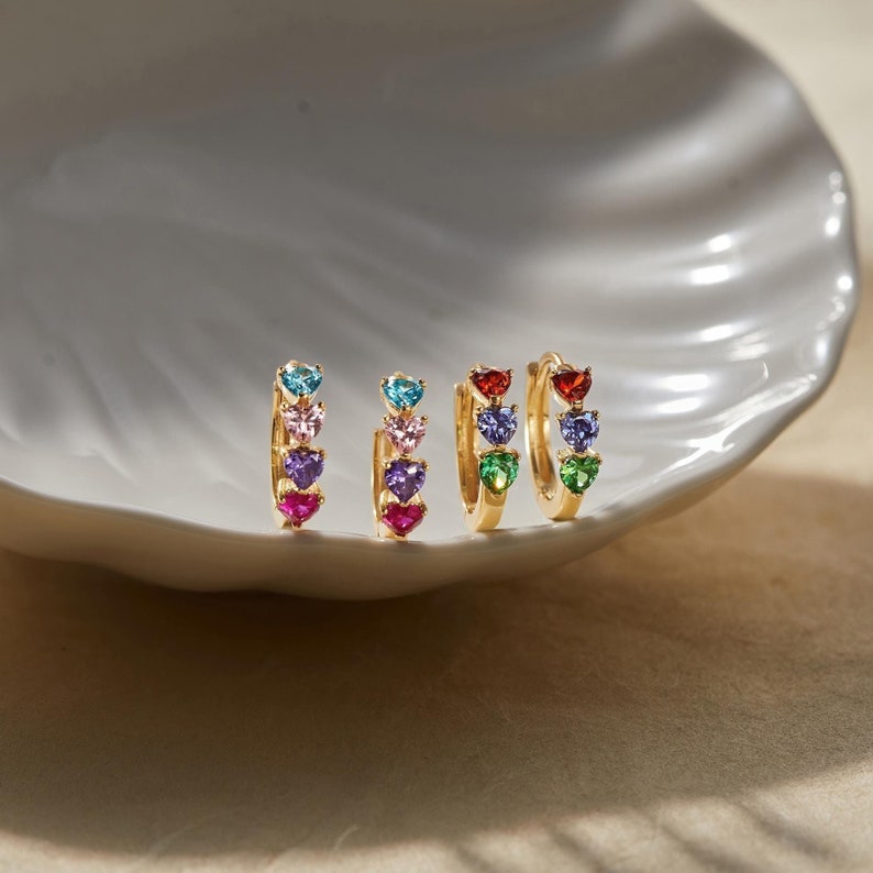 Birthstone Huggies Earrings