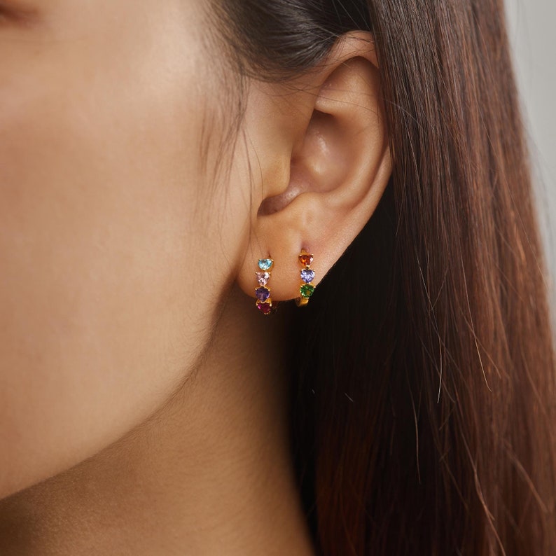 Birthstone Huggies Earrings