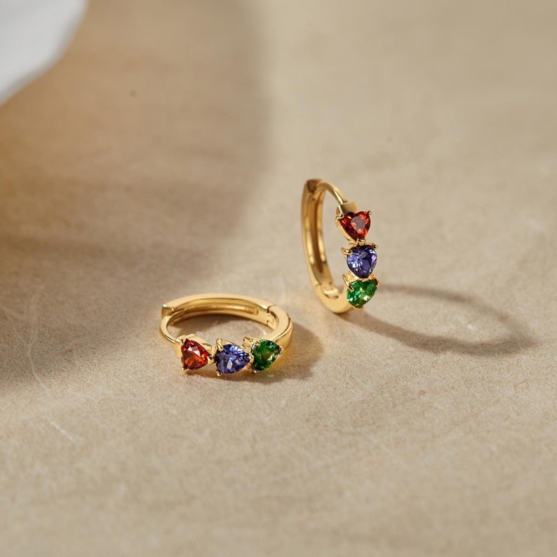 Birthstone Huggies Earrings